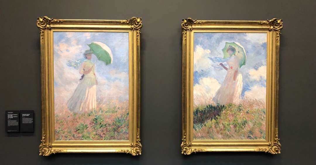 Two pictures by Laude Monet, Women with Umbrellas
